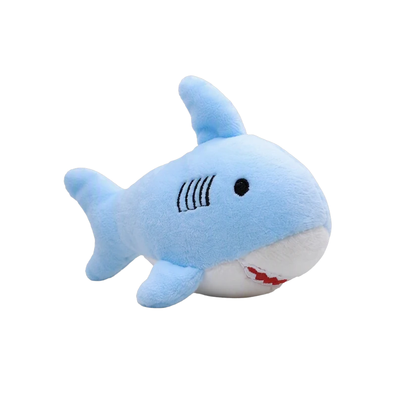 Plush light-blue shark topper